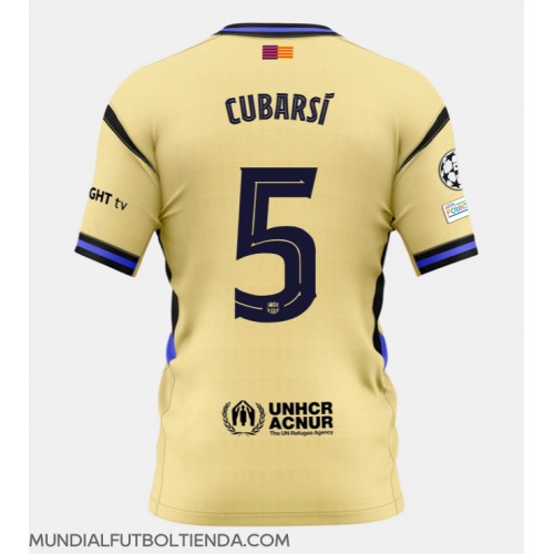Camiseta Barcelona Pau Cubarsi #5 Segunda Equipación Replica 2025-26 mangas cortas